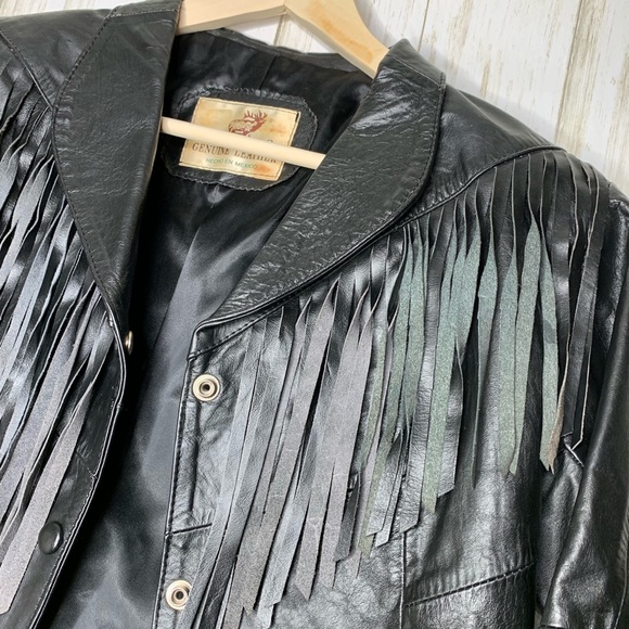 VTG Leather Fringe Valero Jacket Small EUC - Picture 7 of 7
